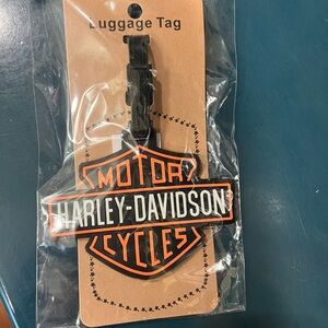 Harley-Davidson Black and Orange Luggage Tag